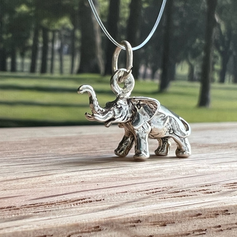 Elephant Charm Pendant – Vintage NOS Sterling Silver 925 - Picture 3 of 7